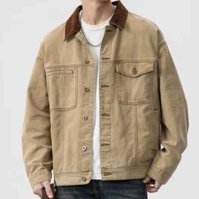 Classic vintage men’s jean jacket stylish wholesale supply