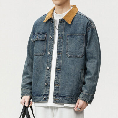 Classic vintage men’s jean jacket stylish wholesale supply