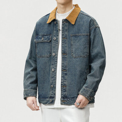 Classic vintage men’s jean jacket stylish wholesale supply