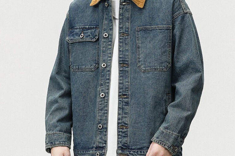 Classic vintage men’s jean jacket stylish wholesale supply