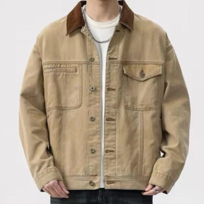 Classic vintage men’s jean jacket stylish wholesale supply