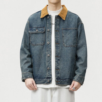 Classic vintage men’s jean jacket stylish wholesale supply