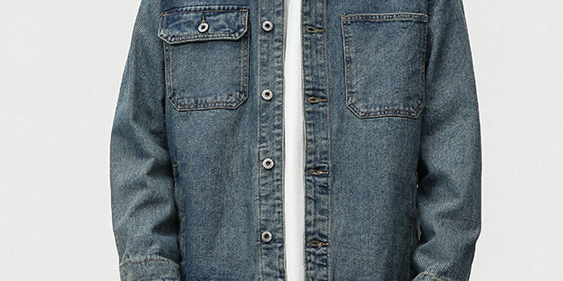Classic vintage men’s jean jacket stylish wholesale supply