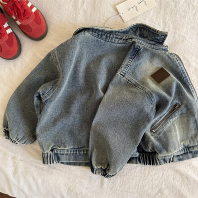 Korean casual kids jean jacket wholesale denim style