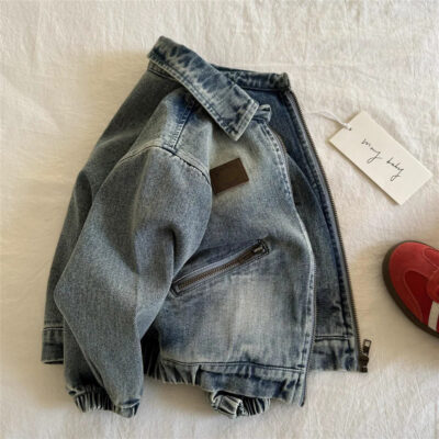 Korean casual kids jean jacket wholesale denim style