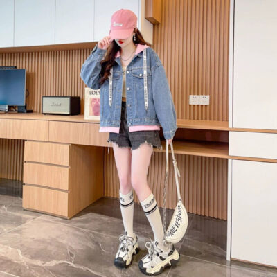 New loose versatile women’s jean jacket wholesale denim
