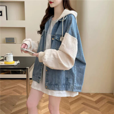 New loose versatile women’s jean jacket wholesale denim