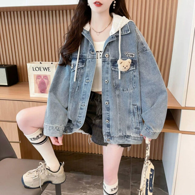 New loose versatile women’s jean jacket wholesale denim
