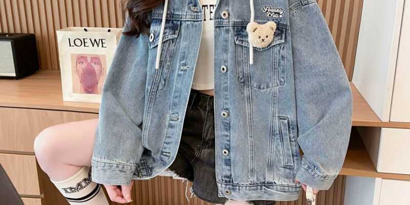 New loose versatile women’s jean jacket wholesale denim