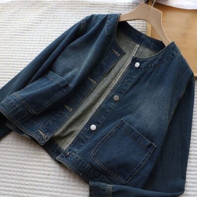 Spring autumn loose women’s jean jacket denim wholesale
