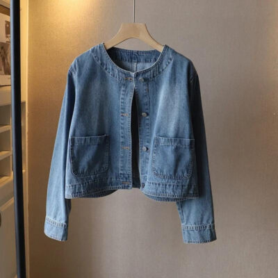 Spring autumn loose women’s jean jacket denim wholesale