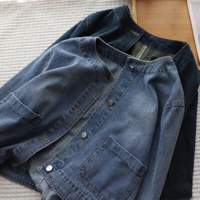 Spring autumn loose women’s jean jacket denim wholesale
