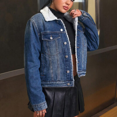 Winter loose vintage women’s jean jacket denim supplier