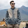American stand collar autumn men’s jean jacket denim outerwear