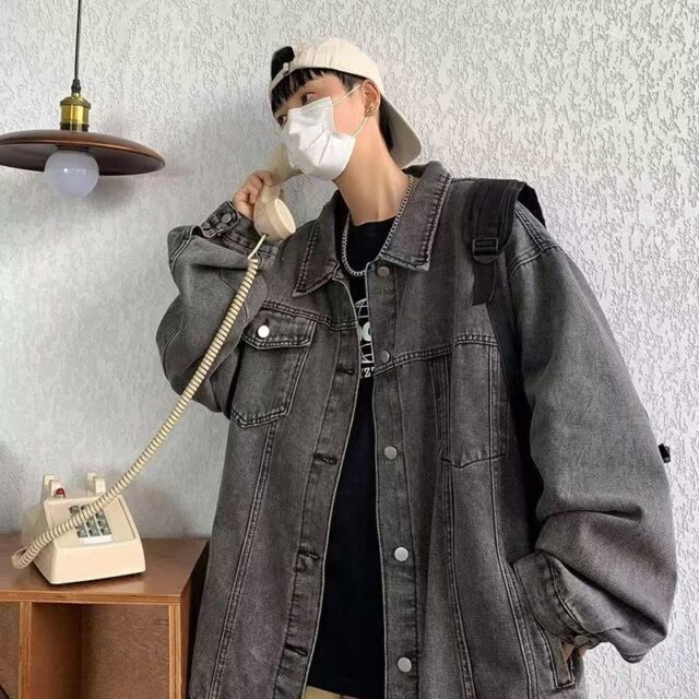 American style spring autumn fashion men’s jean jacket denim coat