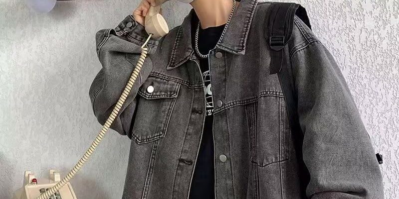 American style spring autumn fashion men’s jean jacket denim coat