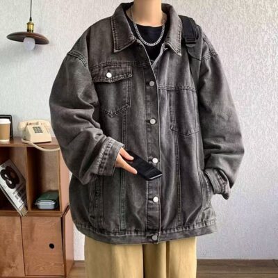 American style spring autumn fashion men’s jean jacket denim coat