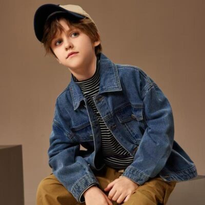 New autumn casual boys kids jean jacket denim outerwear