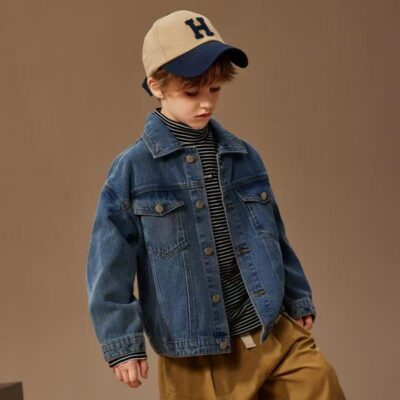 New autumn casual boys kids jean jacket denim outerwear