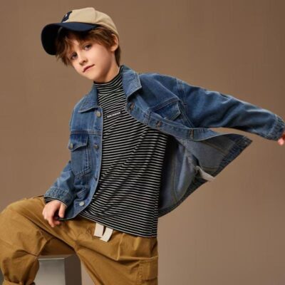 New autumn casual boys kids jean jacket denim outerwear