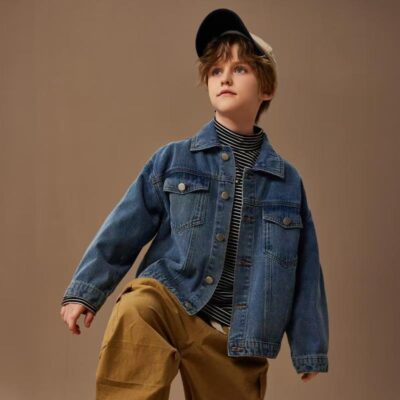 New autumn casual boys kids jean jacket denim outerwear