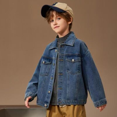 New autumn casual boys kids jean jacket denim outerwear