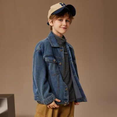 New autumn casual boys kids jean jacket denim outerwear