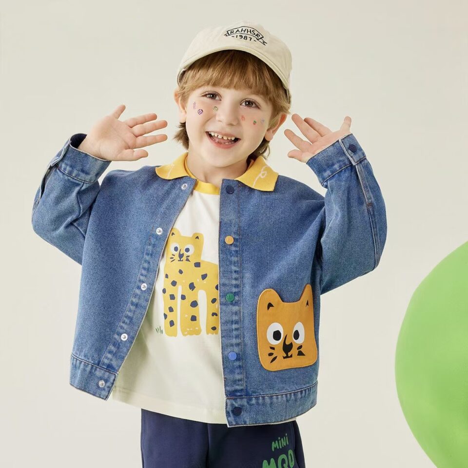 Autumn cartoon boys kids jean jacket denim coat
