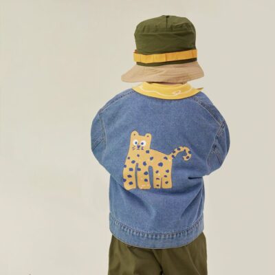 Autumn cartoon boys kids jean jacket denim coat