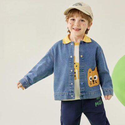 Autumn cartoon boys kids jean jacket denim coat