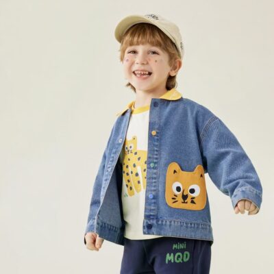 Autumn cartoon boys kids jean jacket denim coat