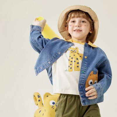 Autumn cartoon boys kids jean jacket denim coat