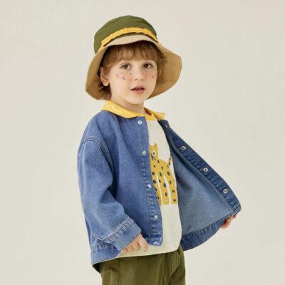 Autumn cartoon boys kids jean jacket denim coat