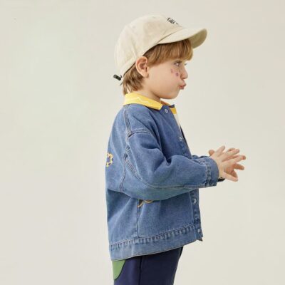 Autumn cartoon boys kids jean jacket denim coat