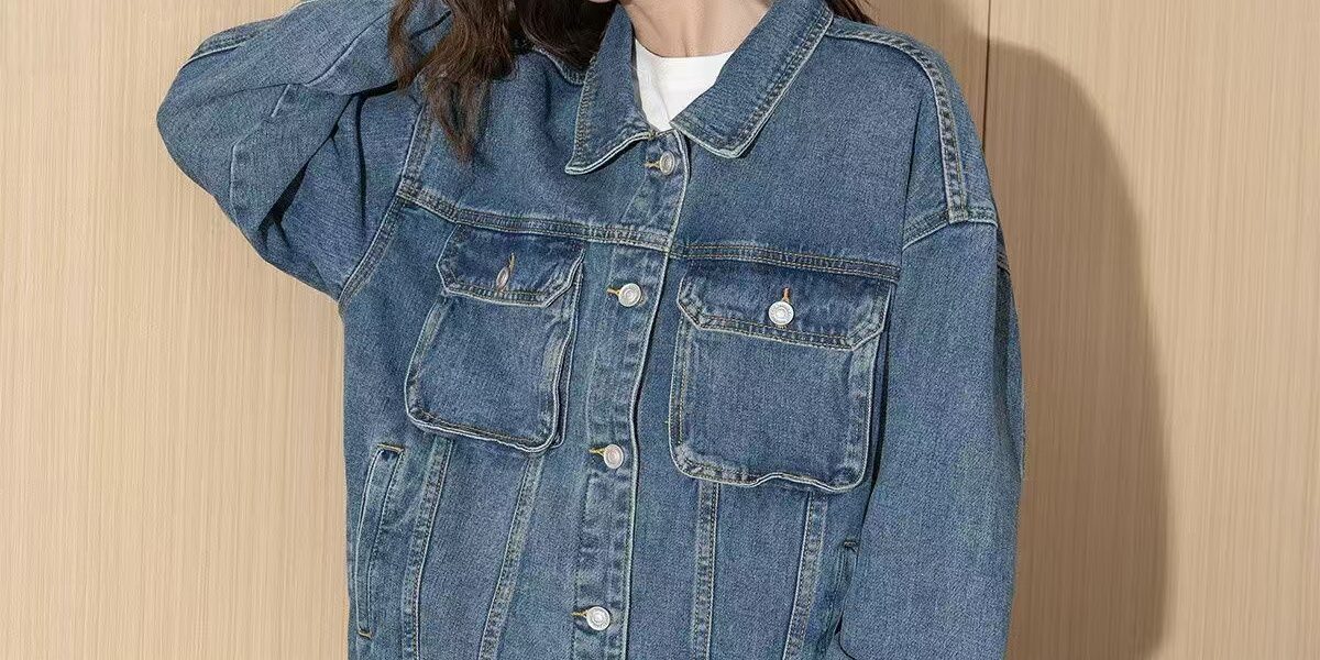 Autumn solid color classic turn-down collar women’s jean jacket denim coat