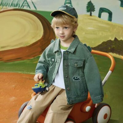 Spring gradient boys kids jean jacket custom denim coat