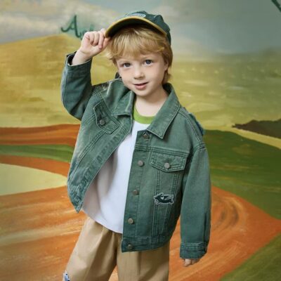 Spring gradient boys kids jean jacket custom denim coat
