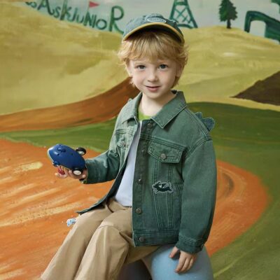 Spring gradient boys kids jean jacket custom denim coat
