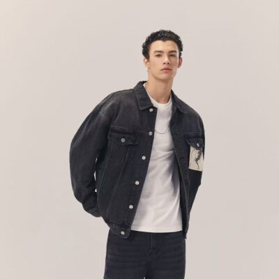 Gradient spring autumn new men's jean jacket fashion denim outerwear