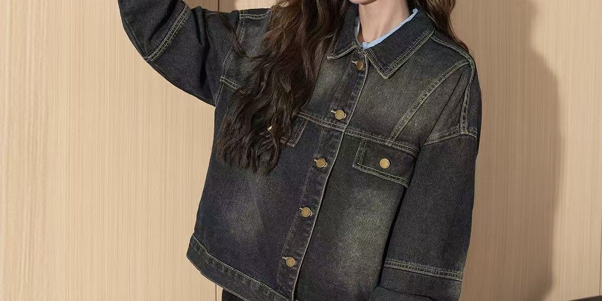Vintage loose fit autumn women’s jean jacket denim coat