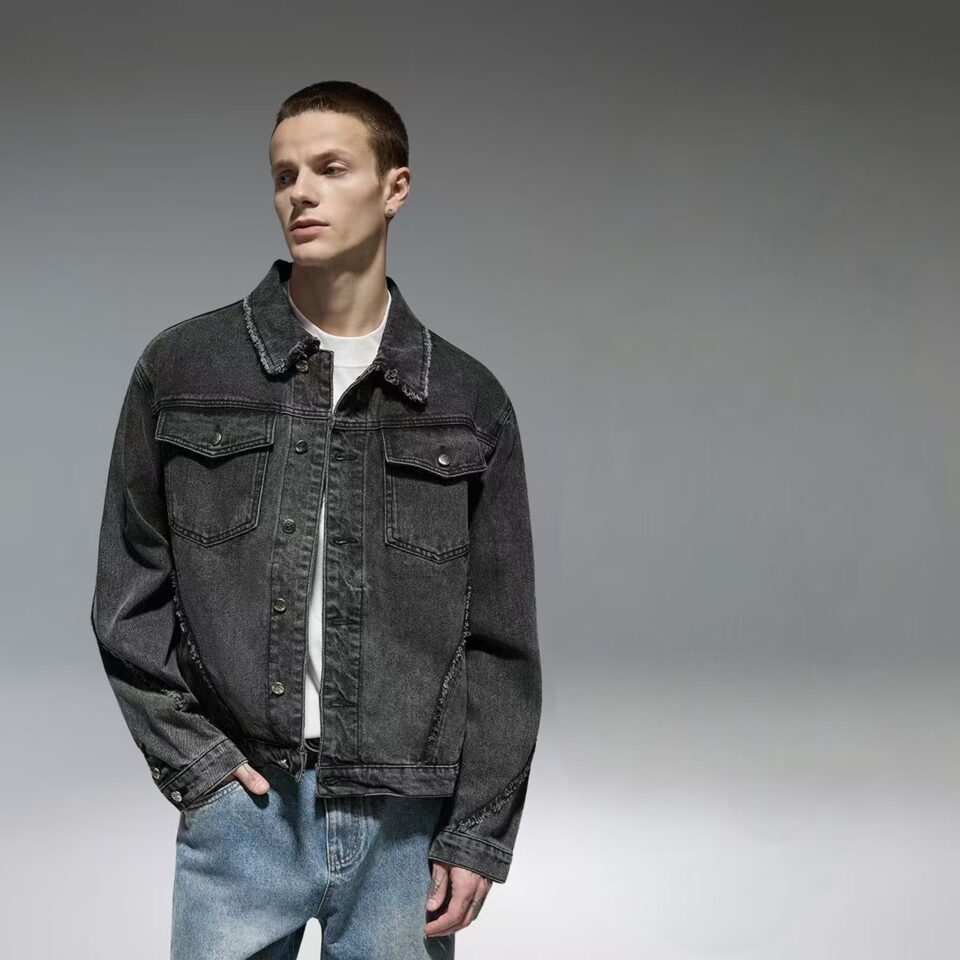 Vintage casual short spring autumn men’s jean jacket denim coat