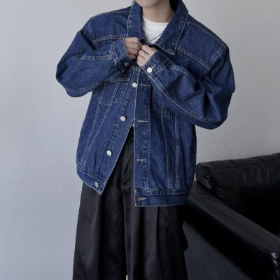 American retro casual fashion men’s jean jacket