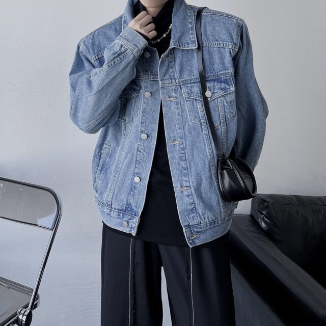 American retro casual fashion men’s jean jacket