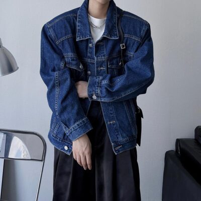 American retro casual fashion men’s jean jacket