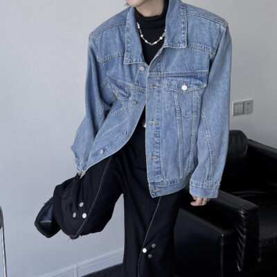 American retro casual fashion men’s jean jacket