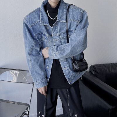 American retro casual fashion men’s jean jacket