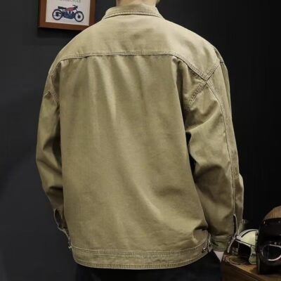 American retro loose casual men’s jean jacket for spring autumn
