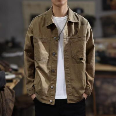 Hot sale American vintage loose versatile men’s jean jacket