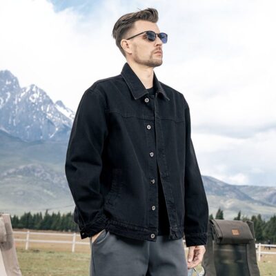 Vintage American autumn loose men’s jean jacket