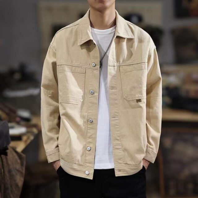 Hot sale American vintage loose versatile men’s jean jacket